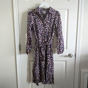 Nine West Belted Midi Button Shirt Dress Large